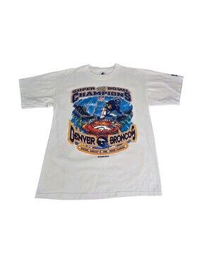Vintage Denver Broncos Super Bowl 33 Championship T Shirt 1998-1999 NFL Large